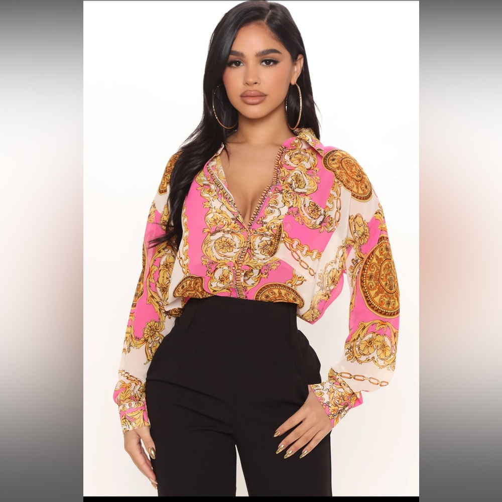 Fashion Nova High Status Printed Shirt